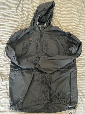 Lrg Black Hooded Windbreaker with Subtle Logo Detail